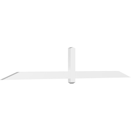Ekena Millwork Eugene Architectural Grade PVC Gable Bracket, 108"W x 18"H x 2"D x 4"F, 4/12 Pitch GBP108X18X0204EUG00